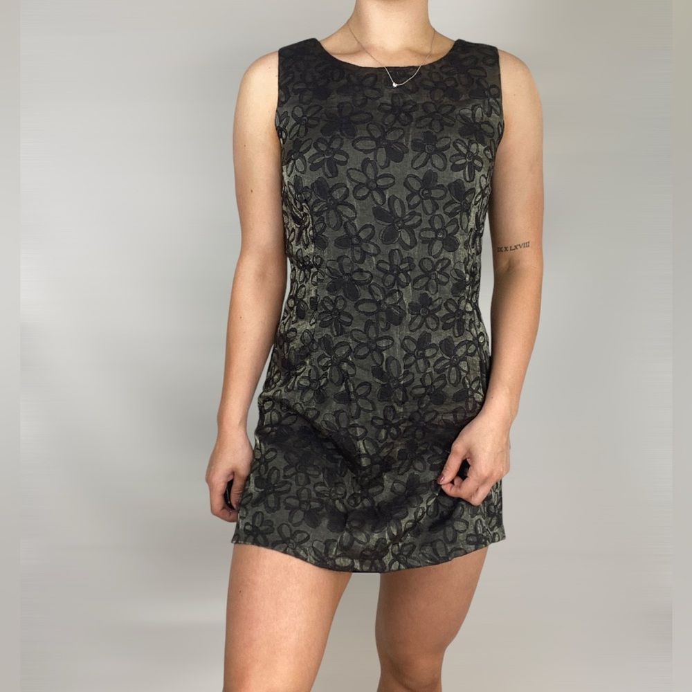 cameo Black Floral Jacquard Mini Dress